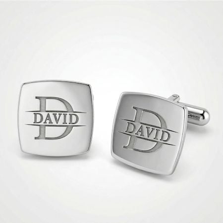 Handcrafted 925 Silver Personalized Square Engraved Cufflinks